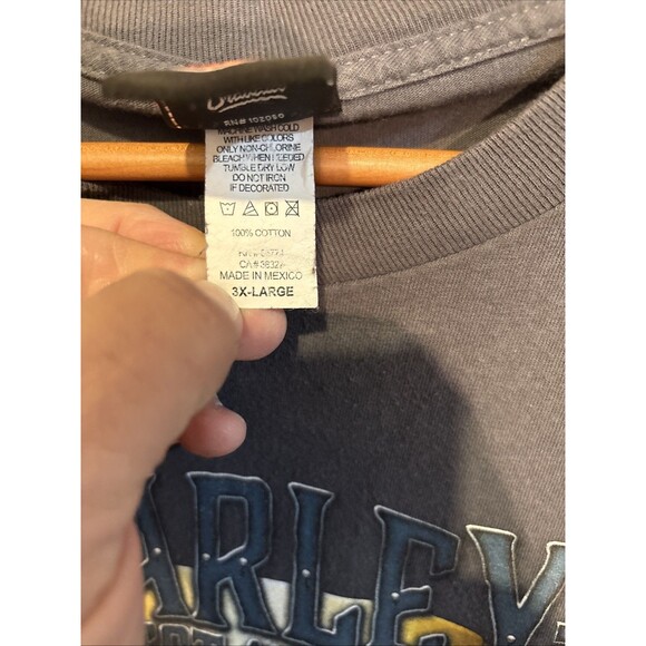 Harley Davidson Mens T-Shirt 3XL Steel Gray Anger Eagle with HD Pan Head Motor - Picture 7 of 14